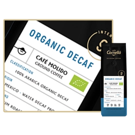 Cafés Cornella Organic Decaf koffeinmentes őrölt kávé 250gramm