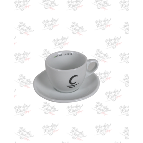 Cappuccino csésze+alj Cafés Cornellá ECO