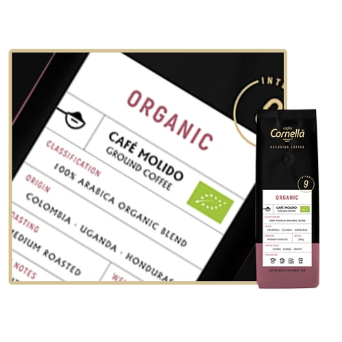 Cafés Cornella Organic őrölt kávé 250gramm