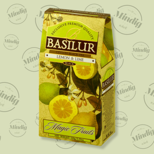 Basilur Tea Magic Fruits Lemon and Lime 100g gyümölcsös (citrom és lime) szálas fekete tea - elegáns papírdobozban
