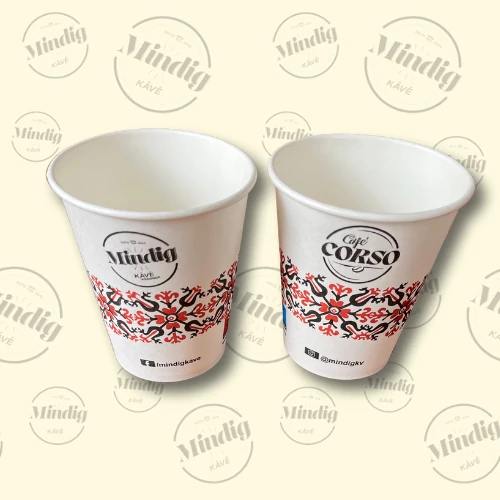Papír pohár 280 ml Népművészeti mintás 50db/csík (db ár)